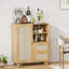 Buffet en rotin avec tablette réglable, buffet avec tiroirs pour le salon, la cuisine, le vestibule-458882184