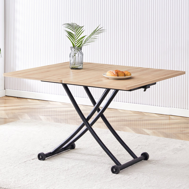 Table à plateau relevable multifonctionnelle à hauteur ajustable et cadre en fer Droom l 43,3 po x P 39,3 po x H 29 po