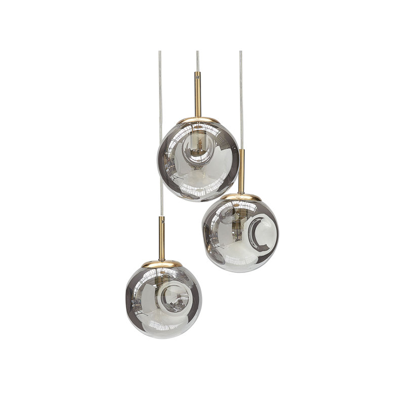 Awbree - Light Transparent/Brass Cluster Pendant, 119cm H x 31cm W x 31cm D, 3