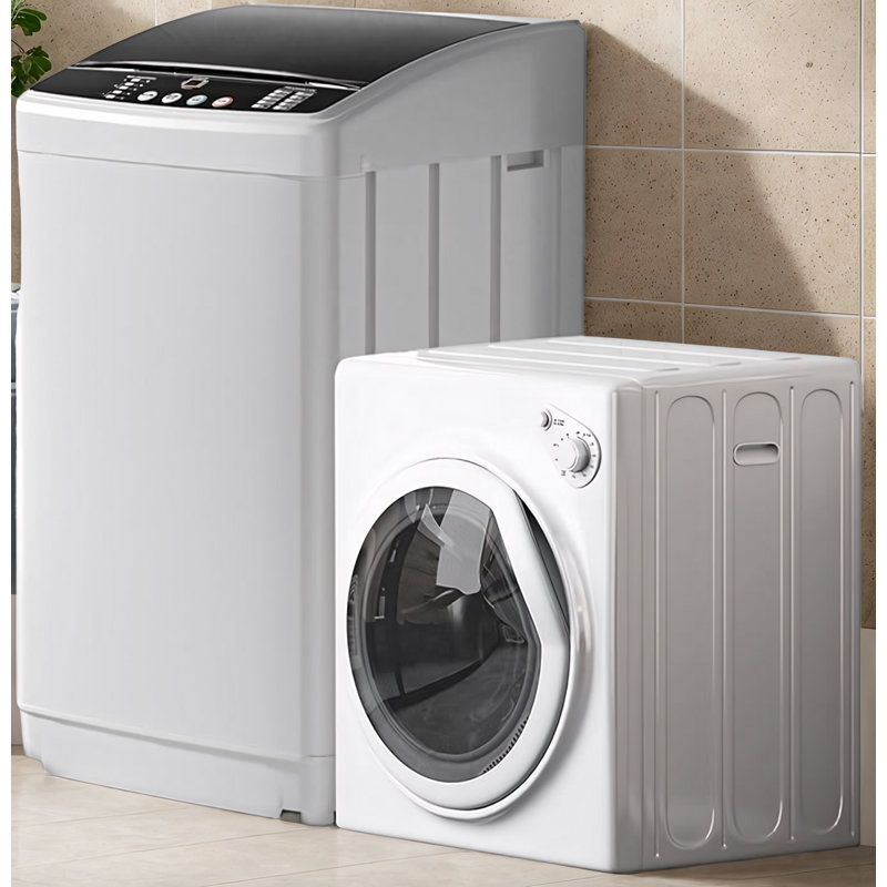 Compact Washer and Dryer Set,19LBS Portable Full-Automatic Washing Machine with Drain Pump & 13LBS Compact Dryer with Stainless Steel Inner Tub