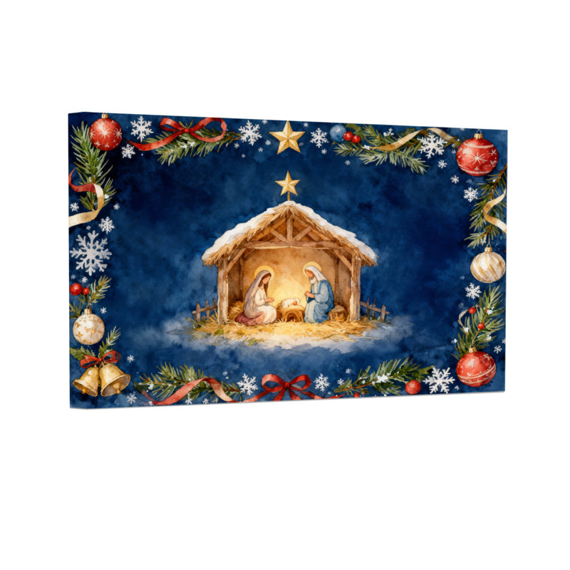 Crèche de Noël avec décorations de Noël