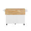 Table pour îlot de cuisine avec 5 roulettes lisses et tablettes amovibles, polyvalente blanche sur support à épices ouvert, abattant réglable-403869718