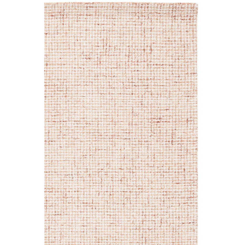 Martha Stewart Hand Tufted Wool Cotton Rug in Rust/Ivory, Rectangle 3' x 5'