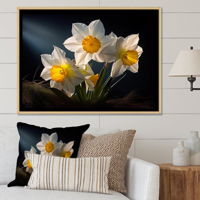 Fleur de jonquilles blanches et jaunes