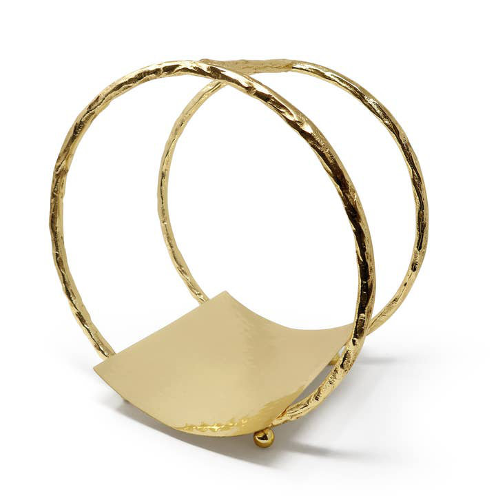 Gold Brass Circle Magazine Rack