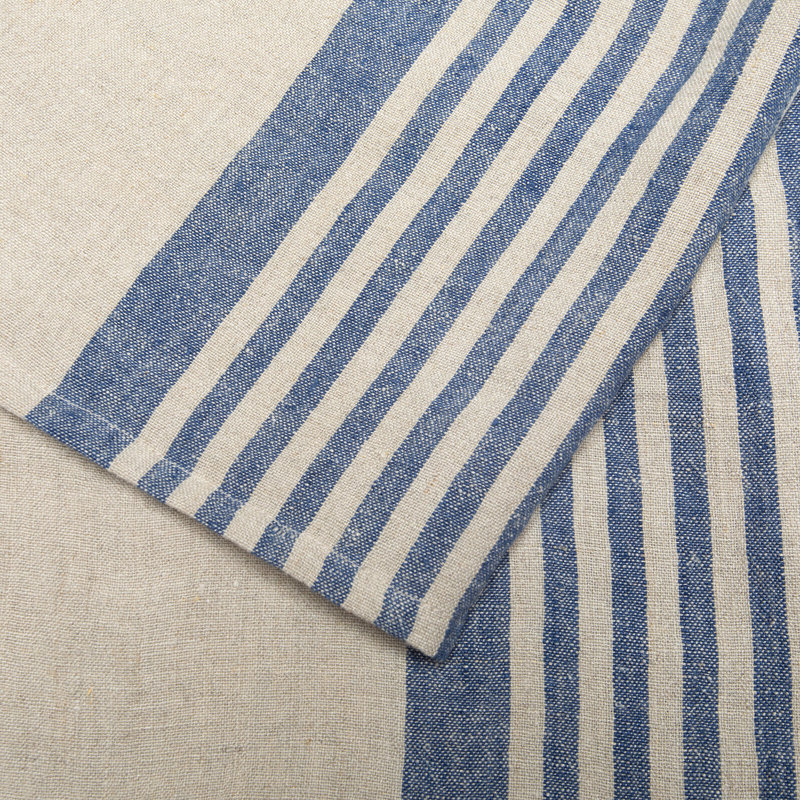 Brittany Striped Tea Towel, Natural/Blue