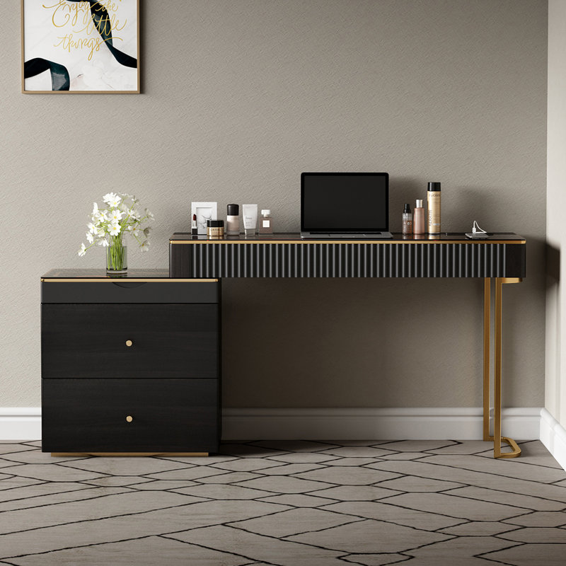 Dressing Table , Walnut/Black