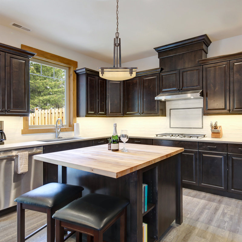 Caleigh 3 - Light Warm Mahogany Single Pendant