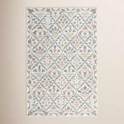 Hand-Tufted Wool Floral Rug