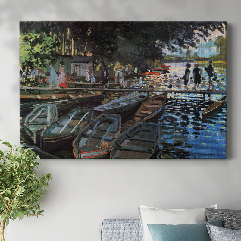 «Bathers at La Grenoullière» par Monet-Gallery, toile tendue, H 18 po x l 27 po