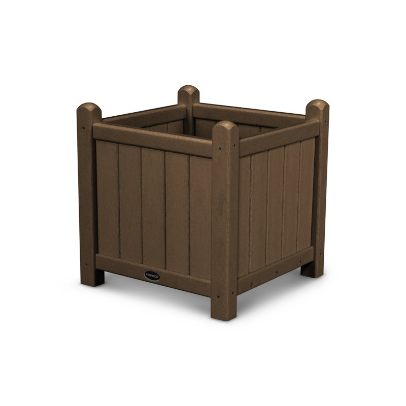 Pot à fleurs 16 po POLYWOOD, Teck foncé