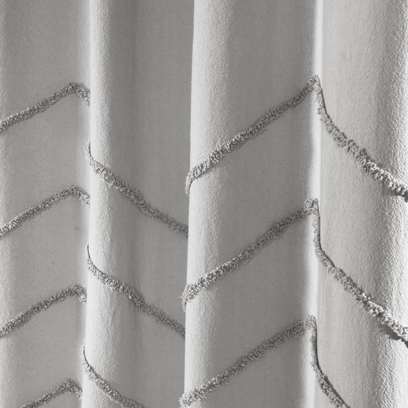Paire de rideaux semi-transparents 100% coton, Gris clair, L 40 po x L 95 po