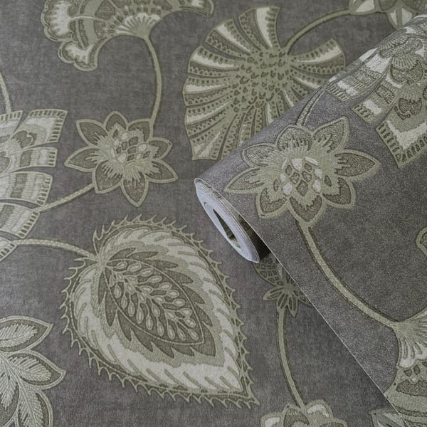 Elegance 10m x 53cm Wallpaper Roll, Silver Grey