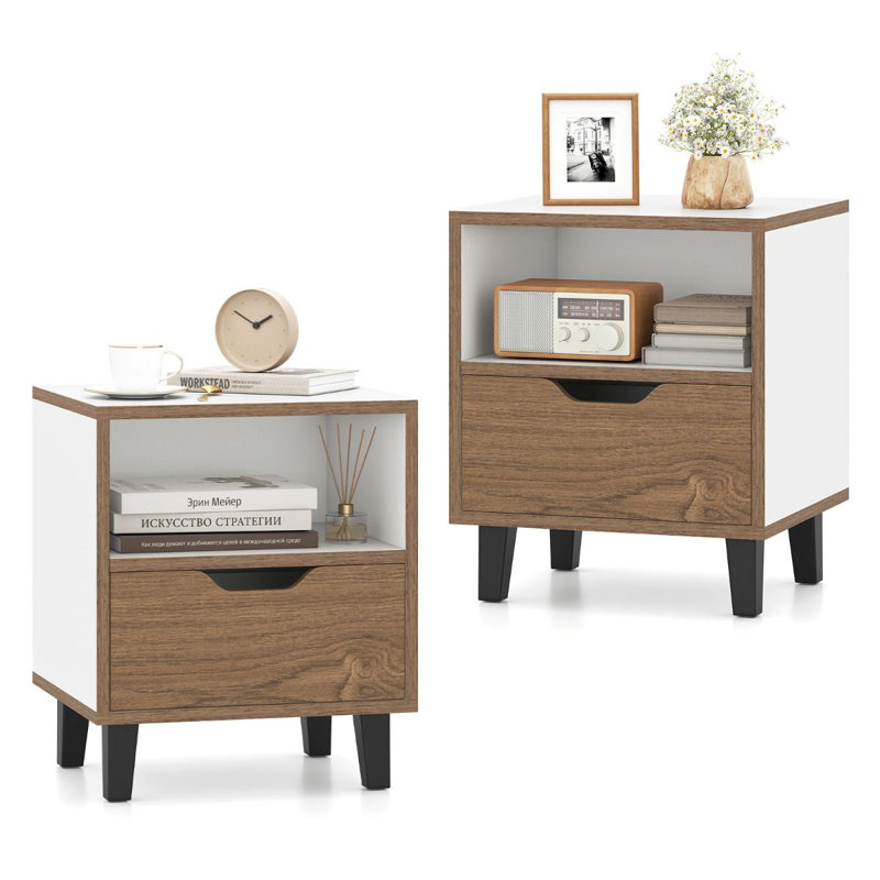 37cm W Manufactured Wood Bedside Table