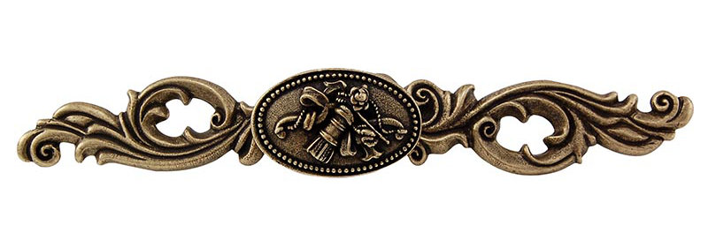 Poignée fantaisie Sforza 1,625 po, Laiton antique