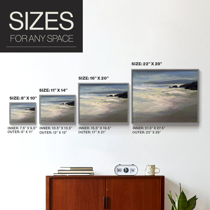 Pacifica -Framed Print - Restickable, Grey, 16" H x 20" W