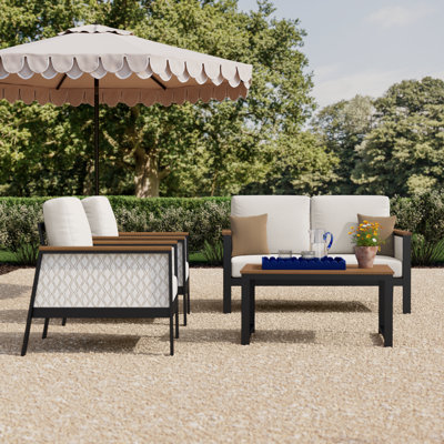 Townsend 4 Piece Sofa Seating Group with Sunbrella Cushions by Birch Lane