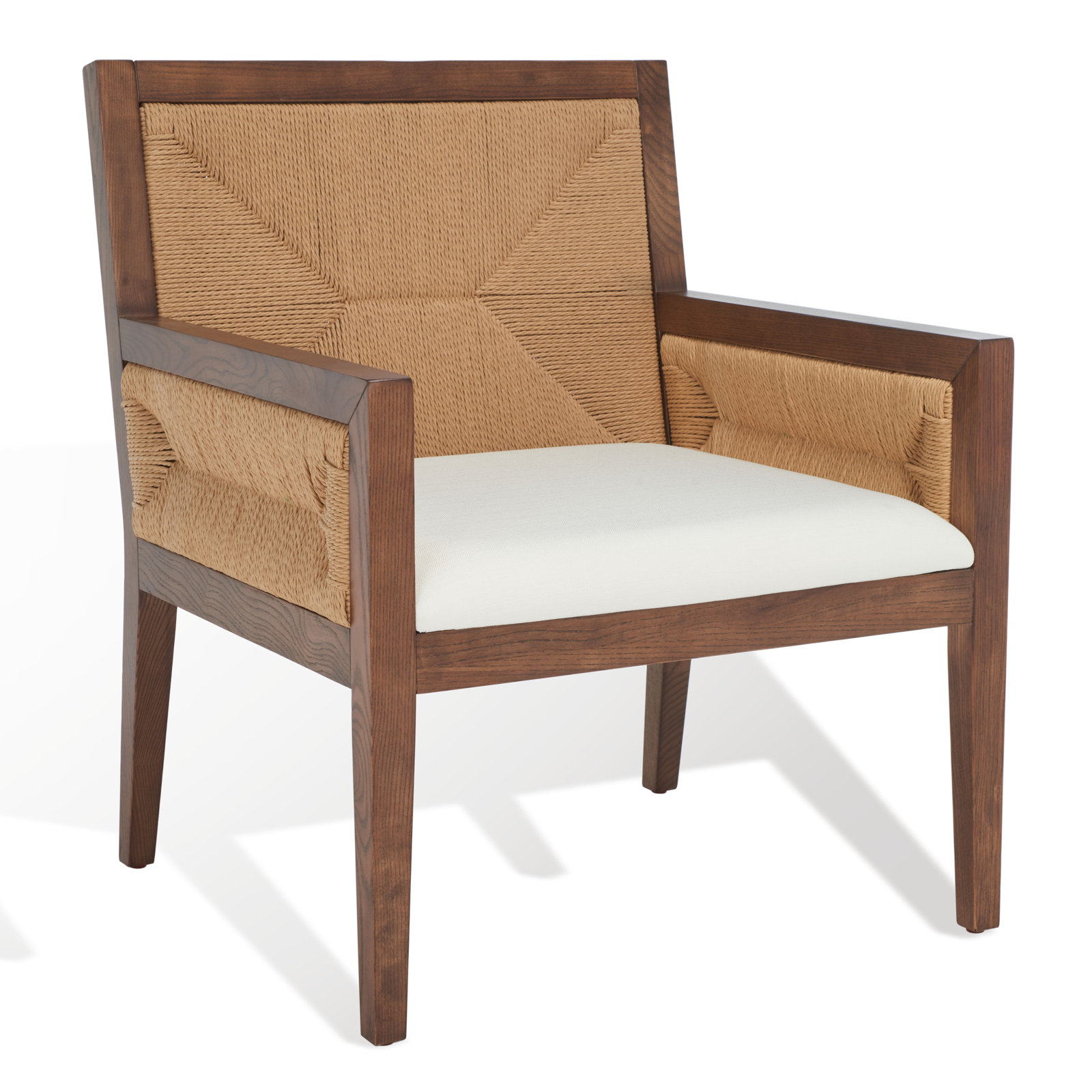 Hudgins Woven Accent Chair, Walnut