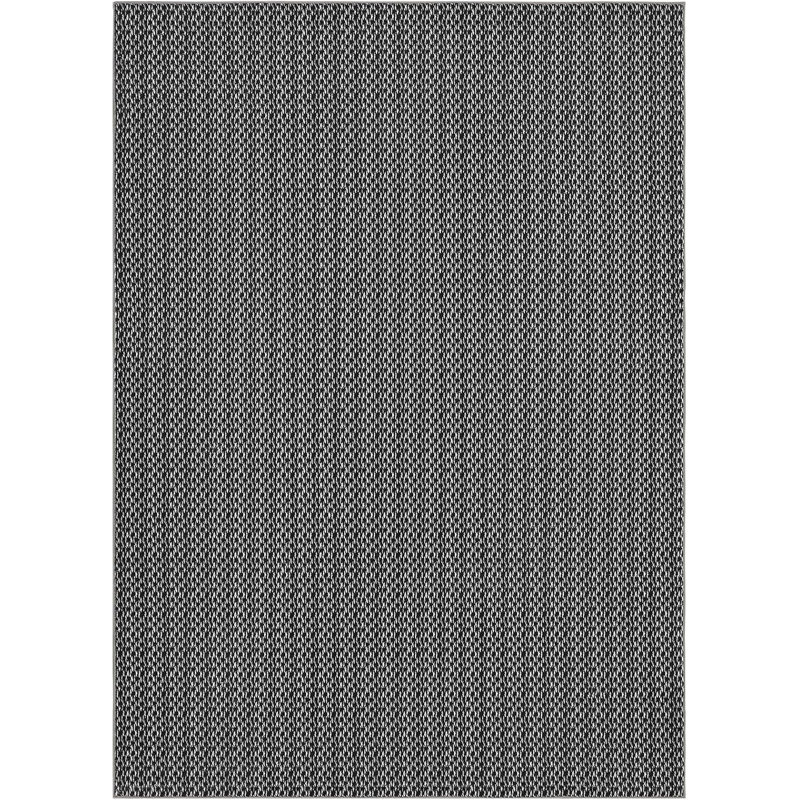 Ft Vintage Print Boho Rug, Non-Slip, Washable, Stain-Resistant, Low Pile Carpet for Living Room/Bedroom/Kitchen (Black)
