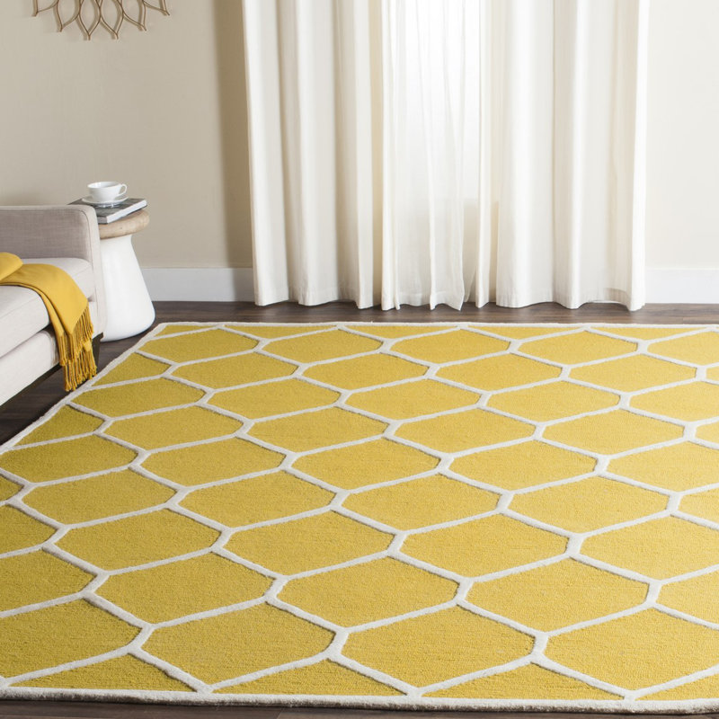 Tapis géométrique en laine touffeté à la main Deedgra, Rectangle 4 pi x 6 pi