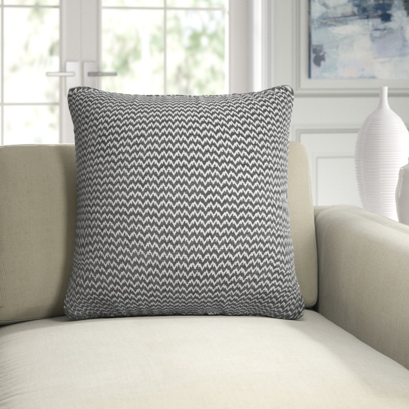 Bergen Square Pillow Cover & Insert, Black, 22" x 22"