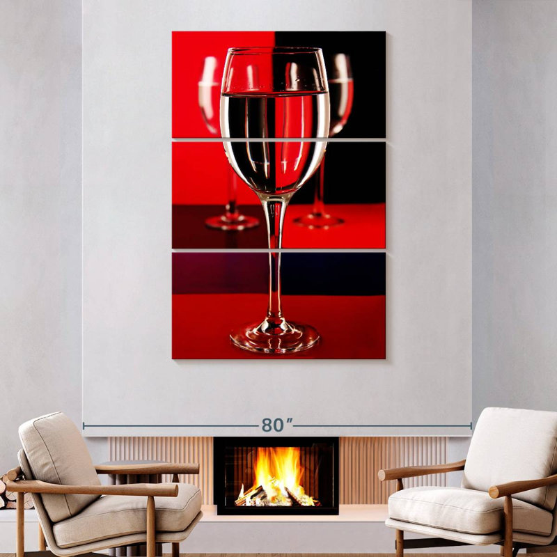 Yarlin Abstract Wine Glasses, 74" H x 48" W