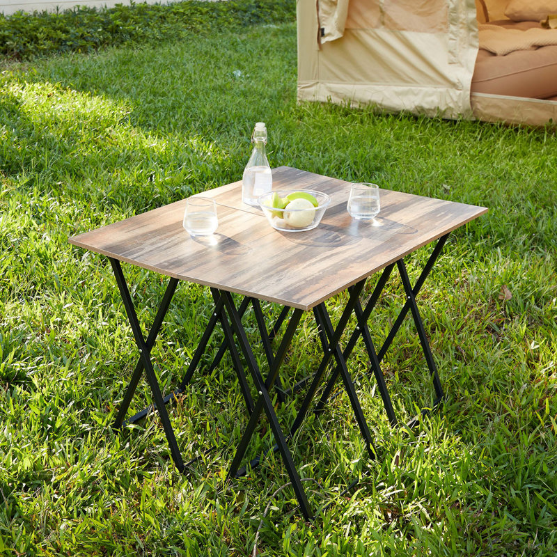 Ensemble de 4 plateaux de télévision pour manger avec support, ensemble de table pliable avec plateau de collation et de télévision, tables de salle à manger pliantes pour petits espaces