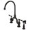 Kingston Brass Tudor Two-Handle 3-Hole Deck Mount Bridge Kitchen Faucet with Brass Side Sprayer