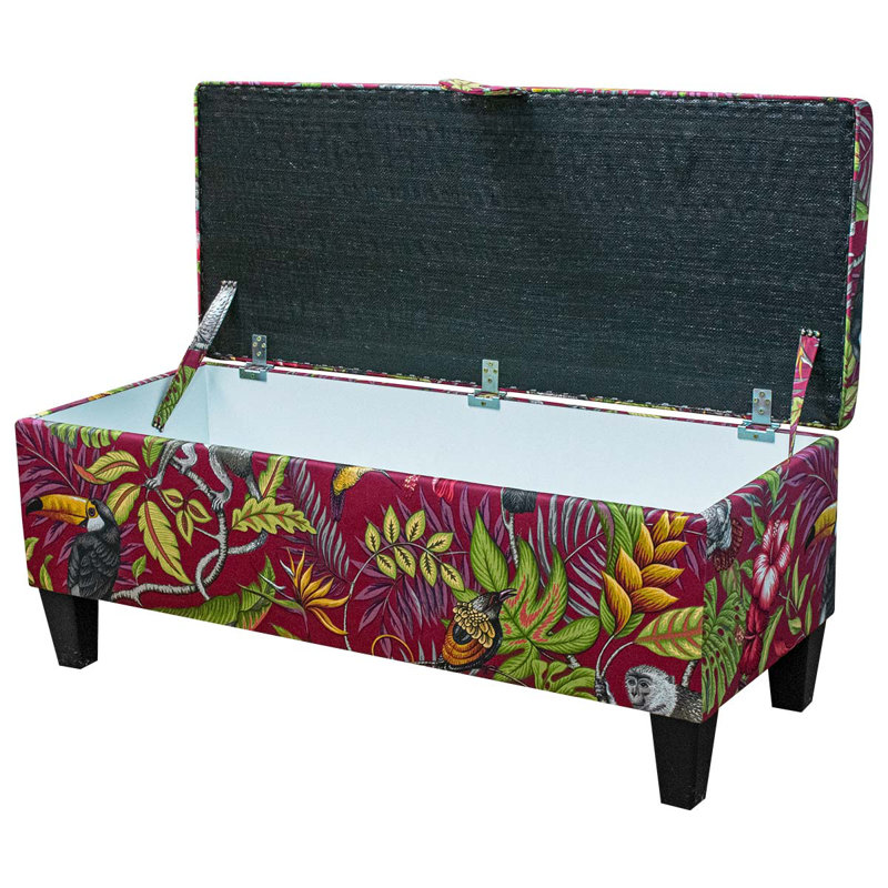 Cotton Upholstered Storage Bench