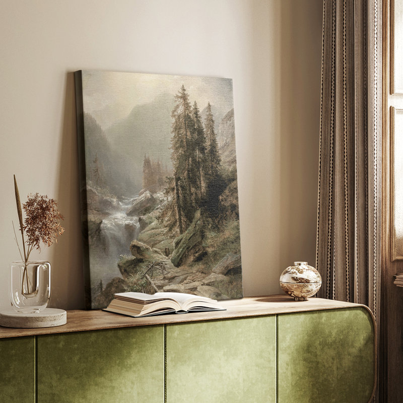 Paysage rétro CCIV - galerie Cavas, H 18 po x l 12 po