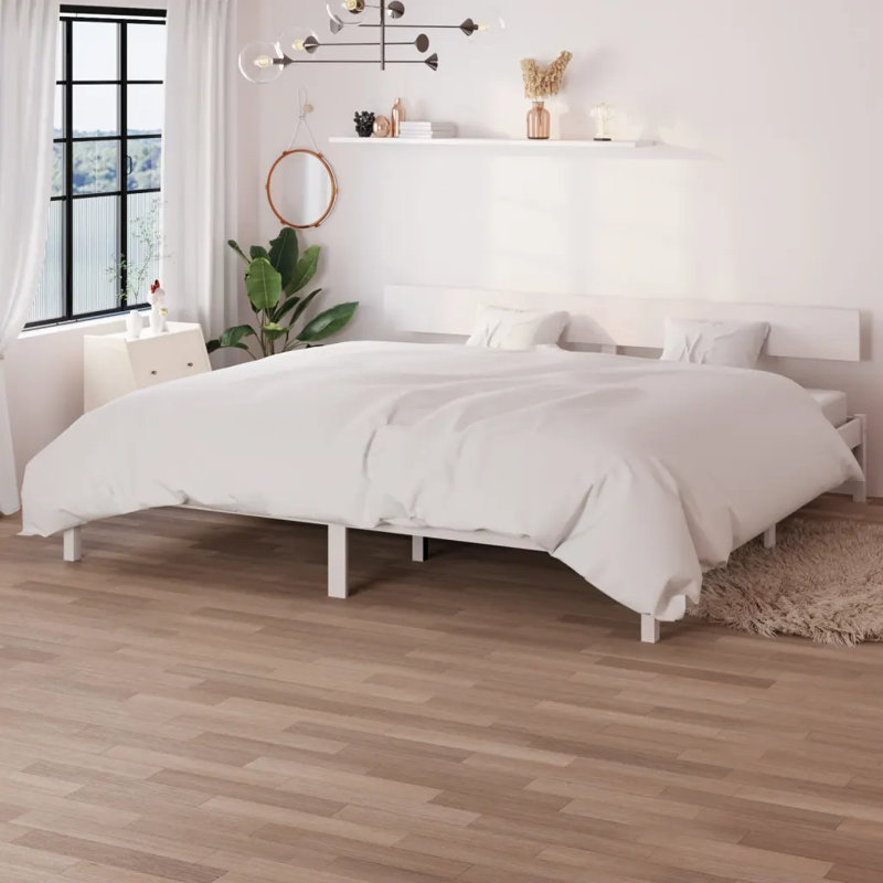 Bed Frame Solid Wood, 75 x 190cm, white