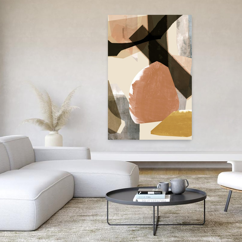 Art contemporain contemporain abstrait géométrique, H 60 po x l 40 po