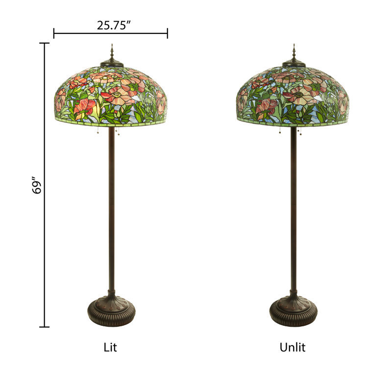 69"H Tiffany-Style Stained Glass Floor Lamp