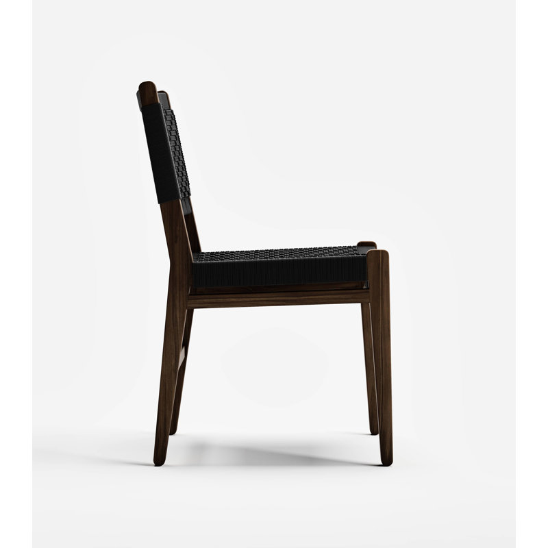 Chontales Dining Chair, Black V Braided Cord, Coffee