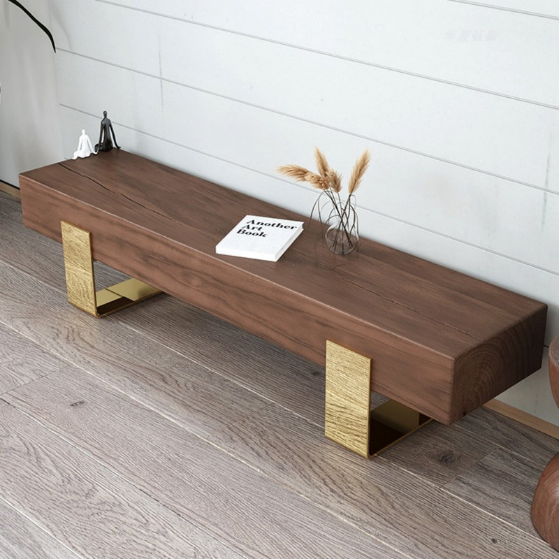 Simple Solid Wood Nut-brown Bench