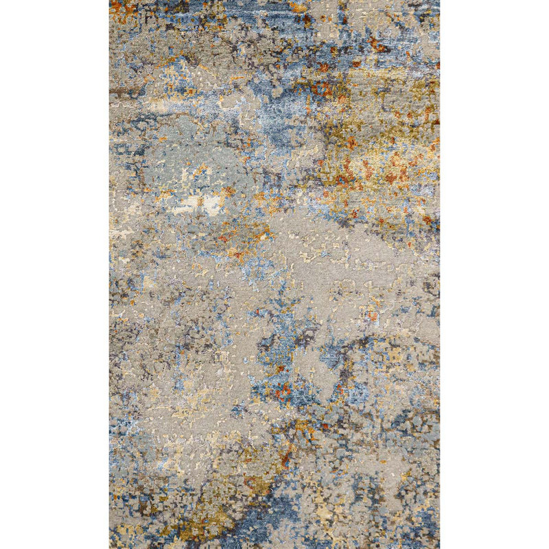 Himalayan Viscose Abstract Indoor Rug, Rectangle 8' x 10'