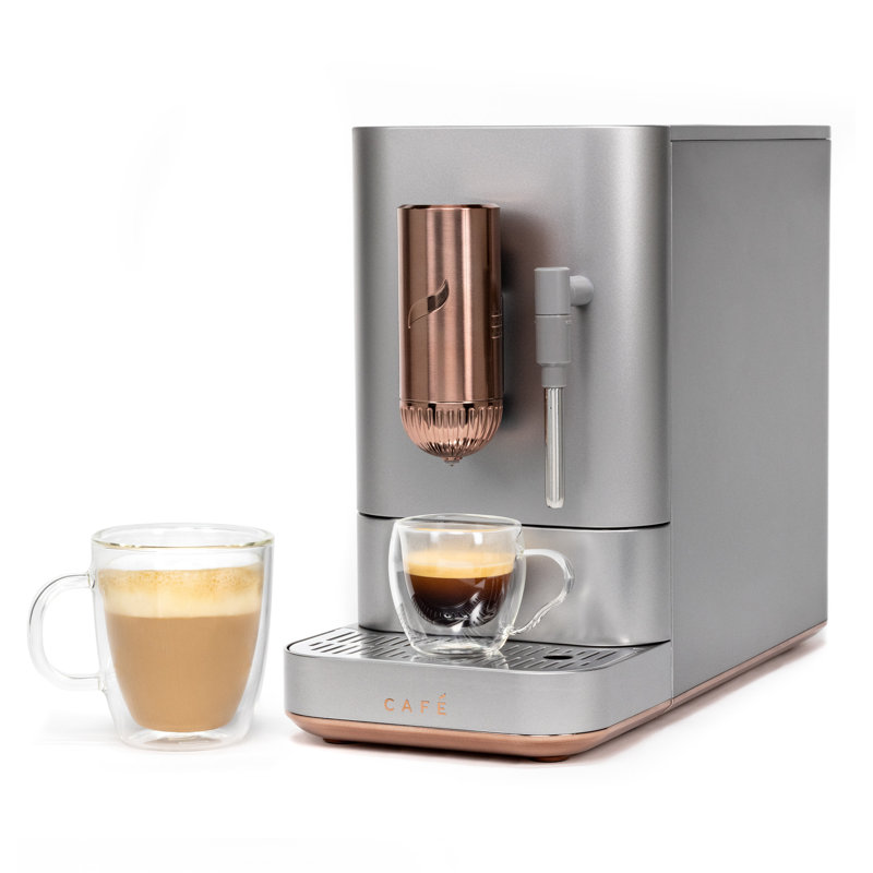 Café AFFETTO Automatic Espresso Machine + Frother, Steel Silver
