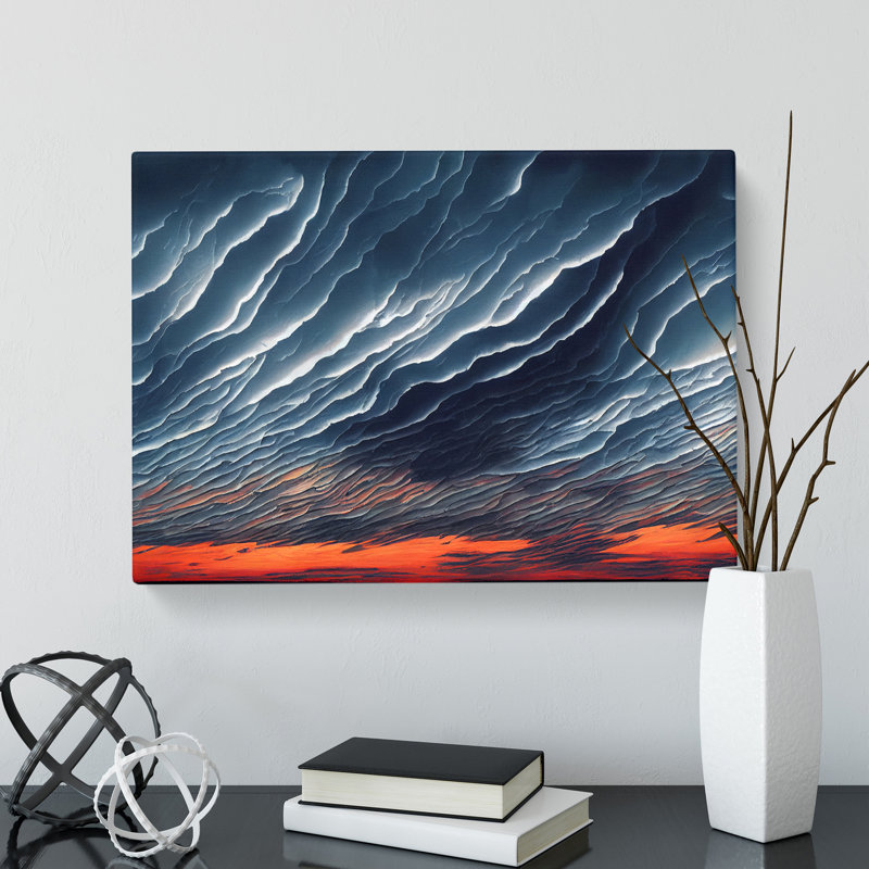 XXX-H1022-WF-8348X Storm Cloud Sunset - Wrapped Canvas Print, 35cm H x 50cm W x 3cm D