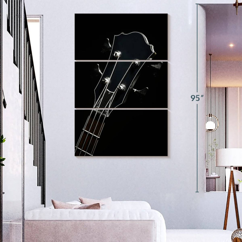 Tête de guitare noire Abarca, H 74 po x l 48 po
