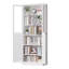Armoire de cuisine 72 po en métal avec portes et tablettes, grand organisateur de rangement réglable robuste, armoire autoportante sans outil pour le salon, la salle de bain, blanc