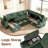 110" Modular Sectional Pull-Out Sofa With Side Table, Cupholders, Charging Ports-1401823591