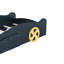Lit simple en forme de voiture de course avec rangement et durabilité - bleu foncé + jaune, fabrication en bois pour la chambre à coucher-1720005286-1720005285