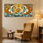 Ensemble de 3 impressions sur toile, lune céleste et étoiles en vitrail-739253674