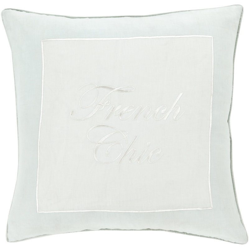 Throw Pillow, 20" x 20", Mint / Ivory, Down