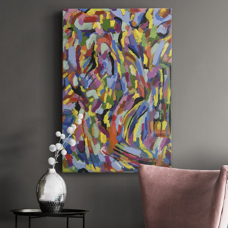 Scram I - peinture sur toile tendue, H 27 po x l 16 po x P 1 po