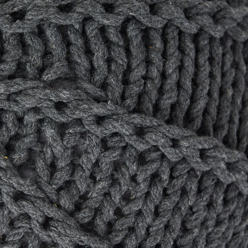 Pouf tricoté, sac de pois, Coton gris foncé