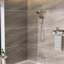 Système de douche en nickel brossé: pomme de douche à effet pluie de 4,7 po, douche à 7 poignées, barre et bras réglables multiples avec glissière de pomme de douche-125519124