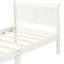 Lit simple blanc - structure de plateforme en bois massif avec tête de lit