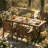 Outdoor Dining Table for 4-6, 66.9" Patio HDPE Garden Table-1821631260