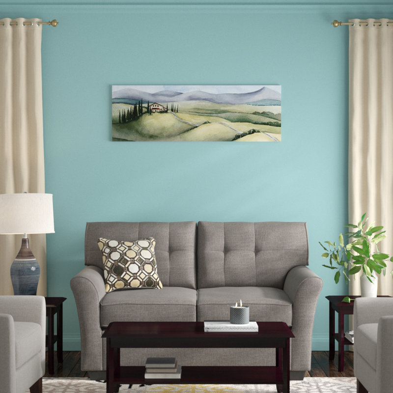 « aquarelle tuscany iii », reproduction de peinture à l’aquarelle sur toile, H 12 po x l 36 po x P 1,5 po, Toile tendue